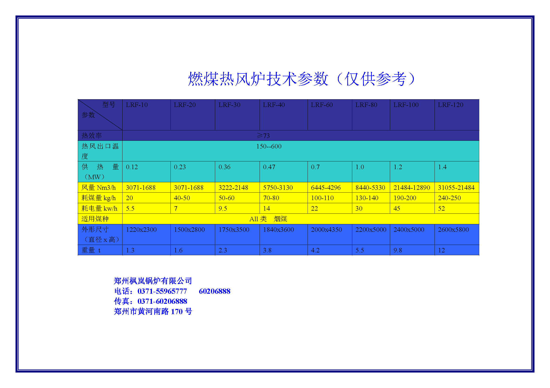 热风炉参数表耗能计算